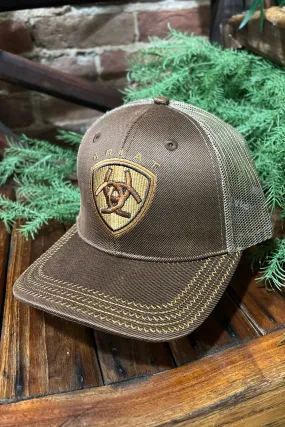 Ariat Men's Brown Mesh Oilskin Cap