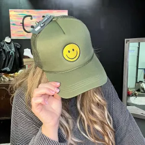 Army Green Smile Baseball Hat