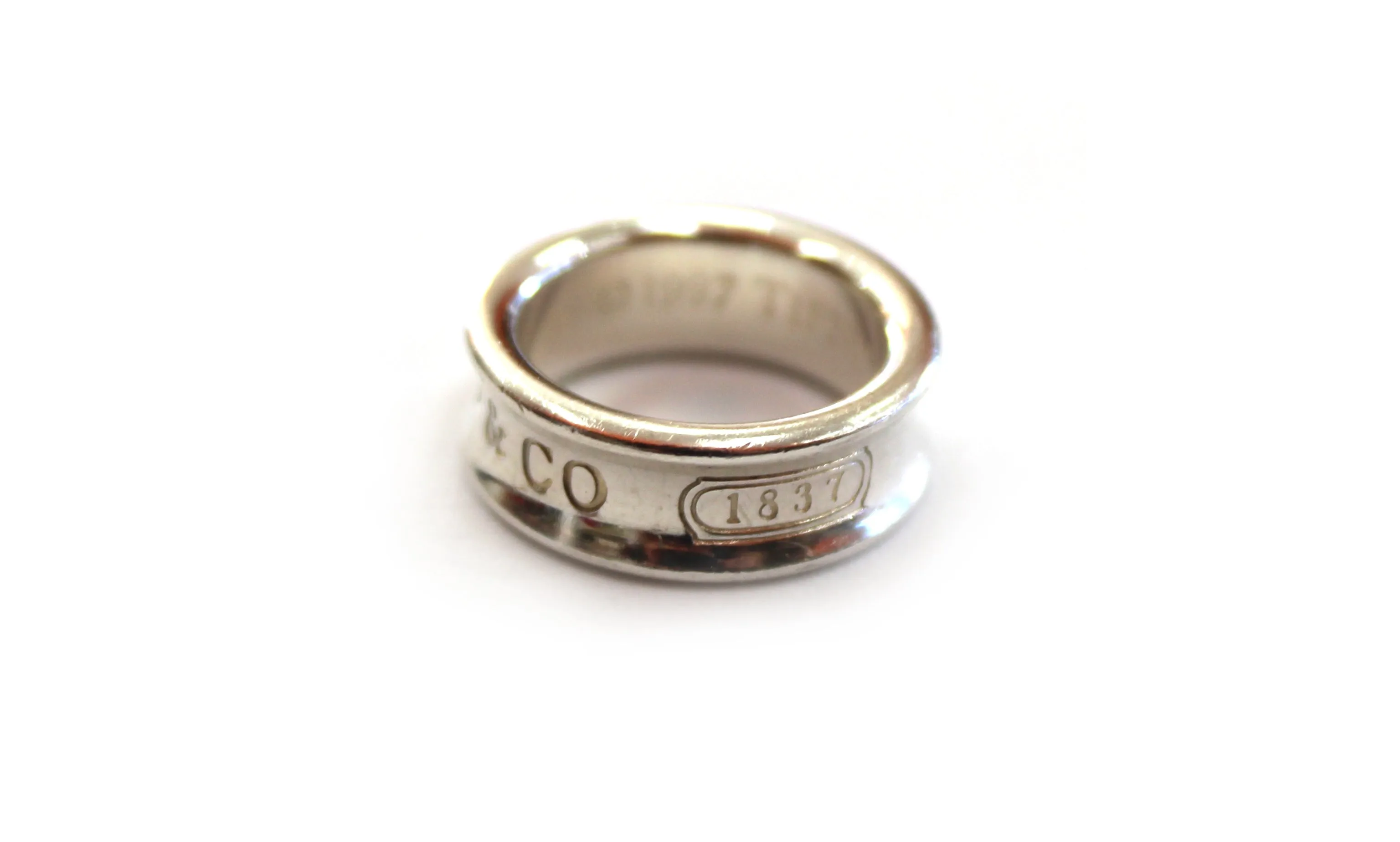 Authentic Tiffany & Co. Sterling Silver 1837 Medium Ring Size 3.5