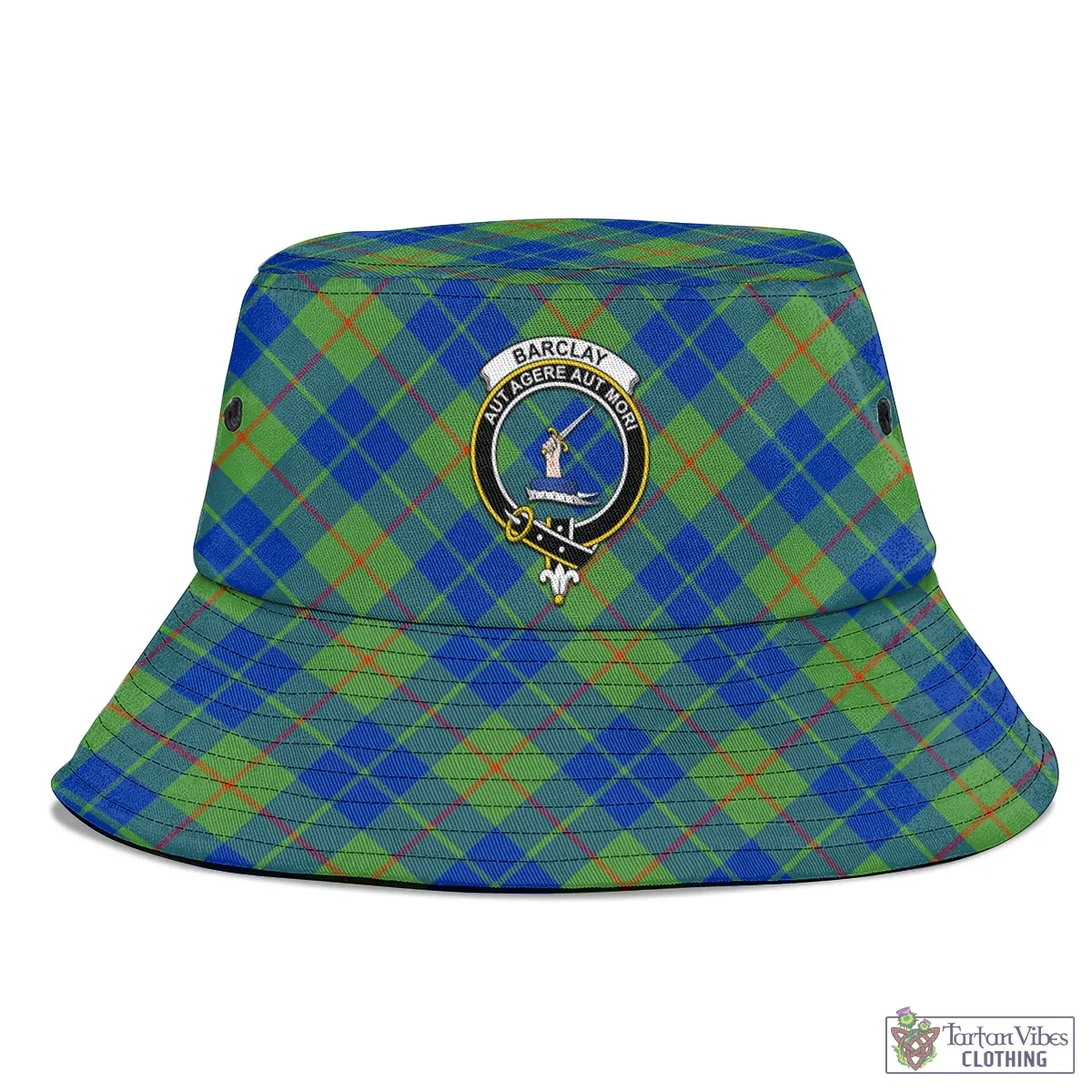 Barclay Hunting Ancient Tartan Bucket Hat with Family Crest