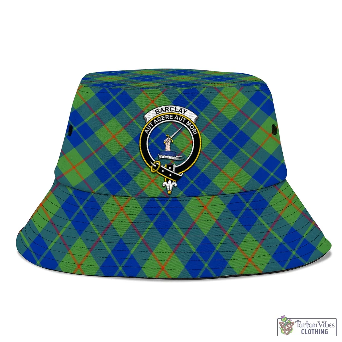 Barclay Hunting Ancient Tartan Bucket Hat with Family Crest