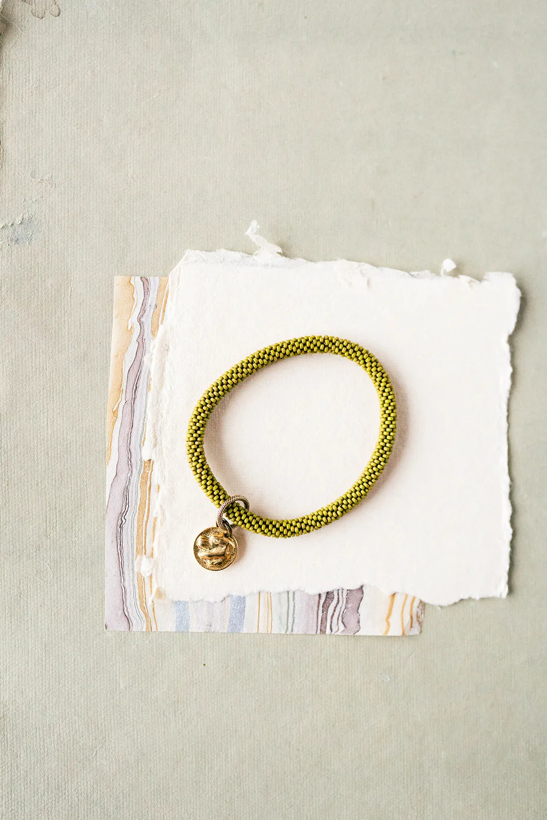 Beaded Bangle   Dog Charm