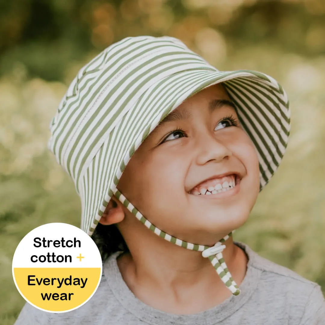 BEDHEAD CLASSIC BUCKET SUN HAT - KHAKI STRIPE
