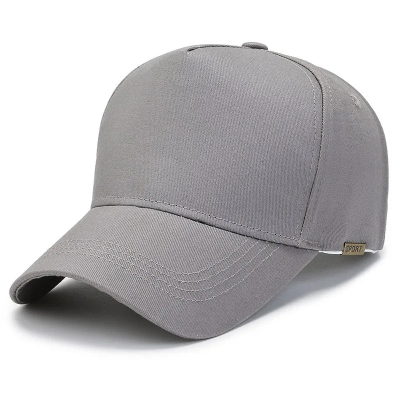 Big Size Cap Men Women Cotton Solid Big Head Trucker Cap Male Bone Baseball Caps Hip Hop Snapback Hat Golf Size60-65cm
