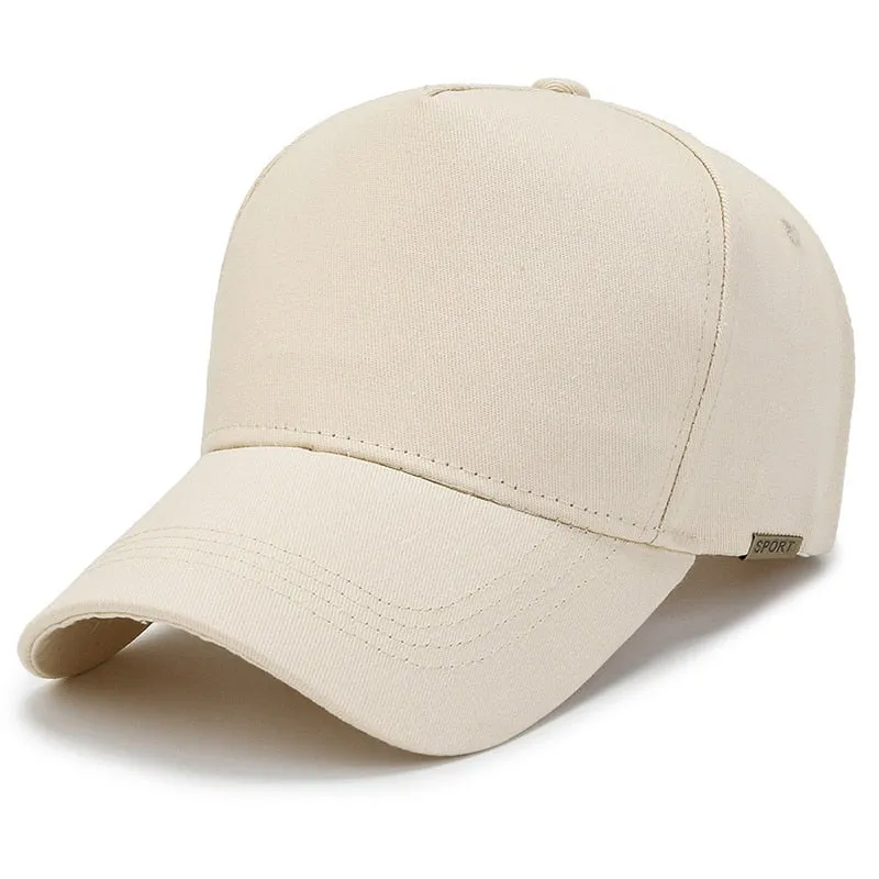 Big Size Cap Men Women Cotton Solid Big Head Trucker Cap Male Bone Baseball Caps Hip Hop Snapback Hat Golf Size60-65cm