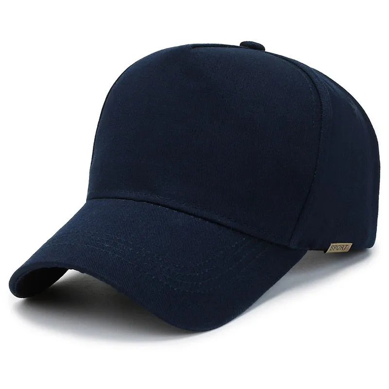 Big Size Cap Men Women Cotton Solid Big Head Trucker Cap Male Bone Baseball Caps Hip Hop Snapback Hat Golf Size60-65cm