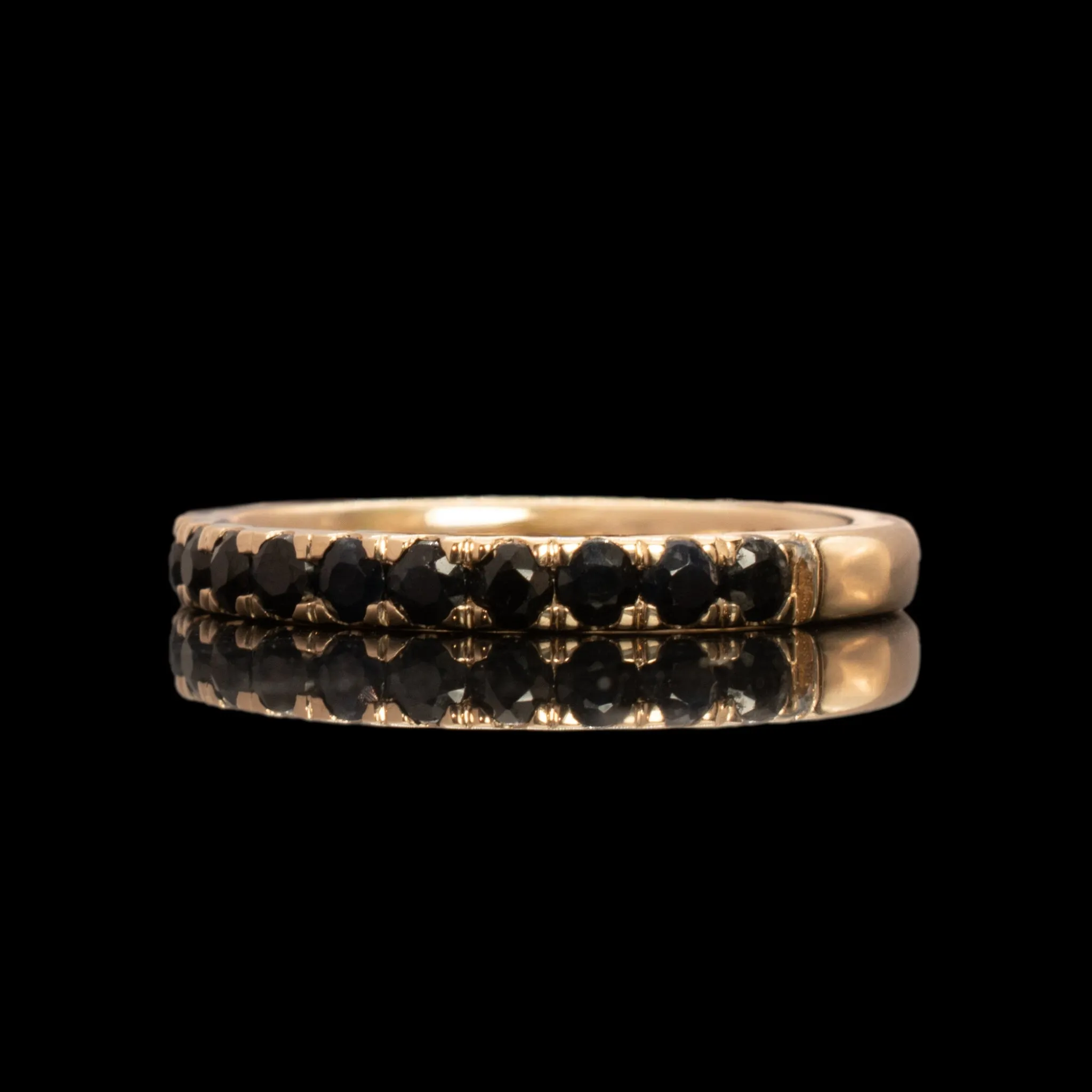 Black Sapphire 3/4 Eternity Band Extra Thick