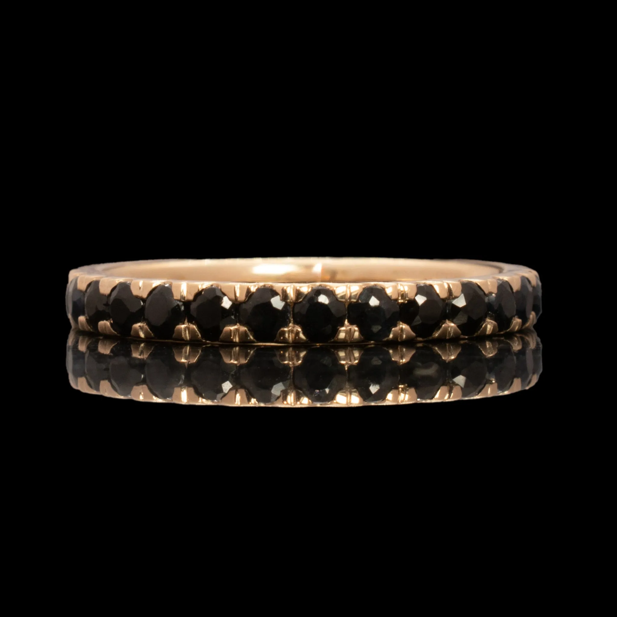 Black Sapphire 3/4 Eternity Band Extra Thick