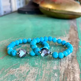 Black Shell Heart Turquoise Bracelet