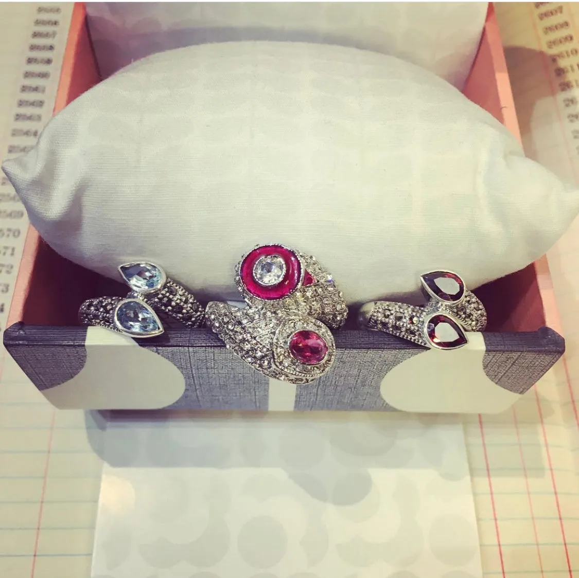 Blue topaz duo ring in silver with Marcasite
