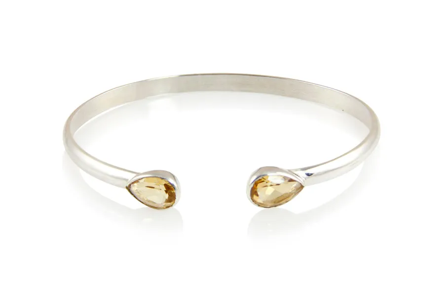 Bracelet - Bangle Sterling Silver & Citrine
