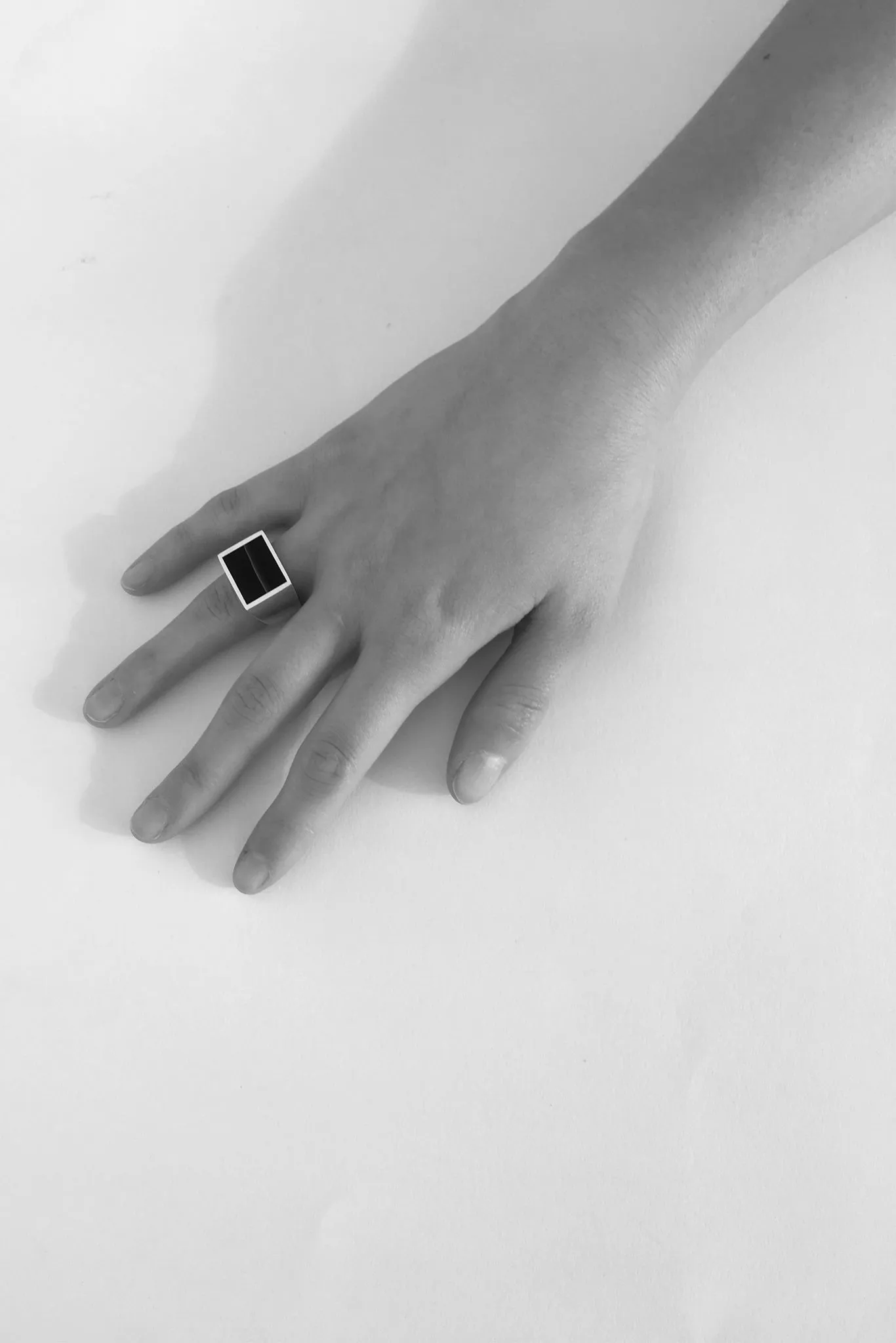Brass Black Onyx Signet Ring - Square