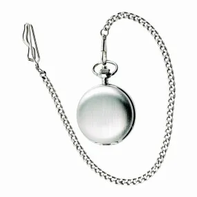 Brushed Finish Pocket Watch with Chain