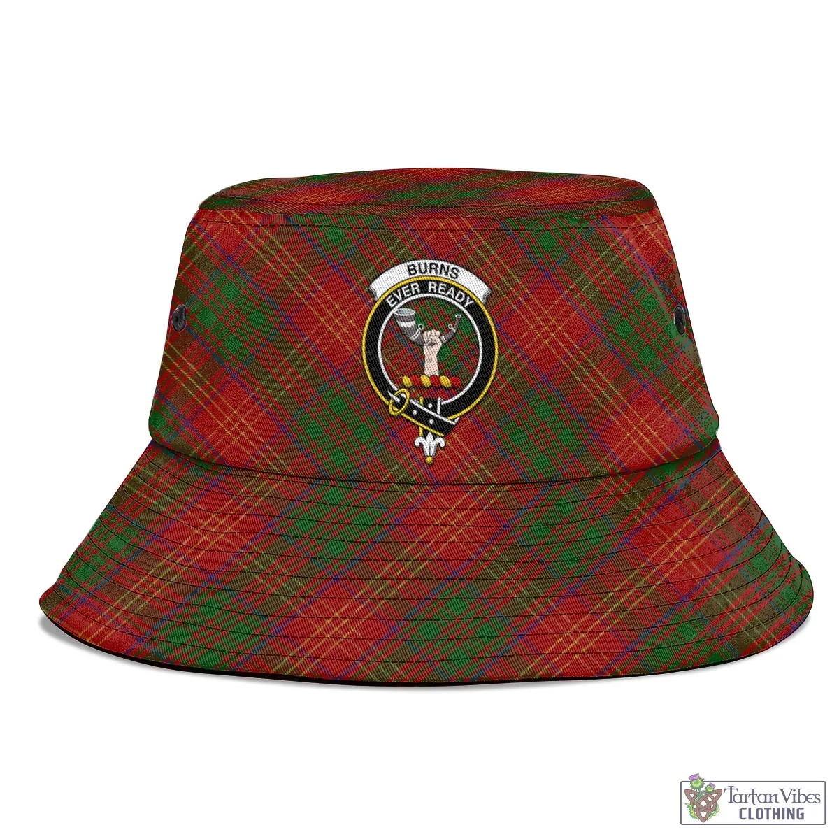 Burns Tartan Bucket Hat with Family Crest