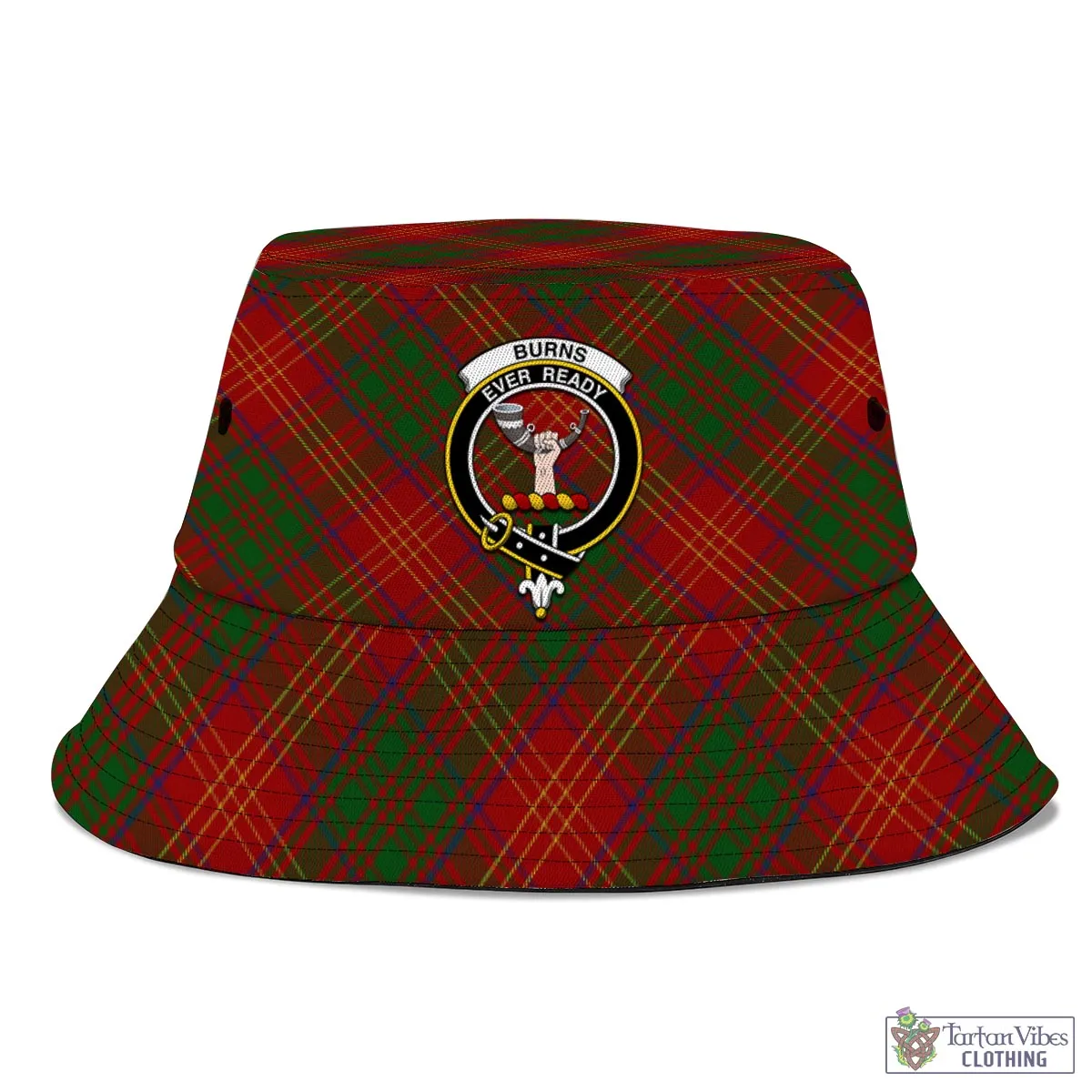 Burns Tartan Bucket Hat with Family Crest