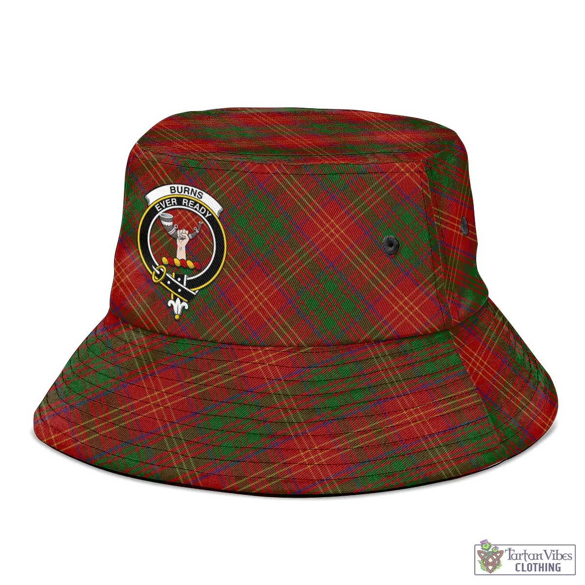 Burns Tartan Bucket Hat with Family Crest