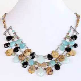 Cameron: 18" Gemstone Bib Necklace