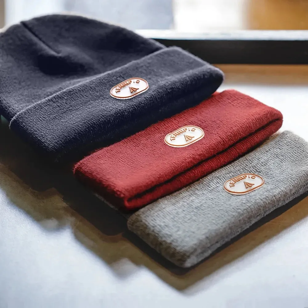 Casual Retro Warm Cotton Knitted Cap - Wine Red Big Head Hat