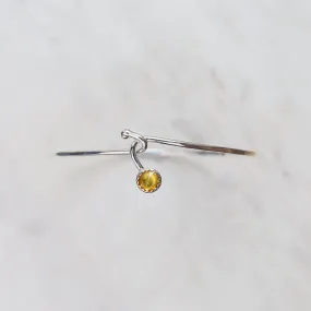 Citrine Dew Drop Silver Bracelet
