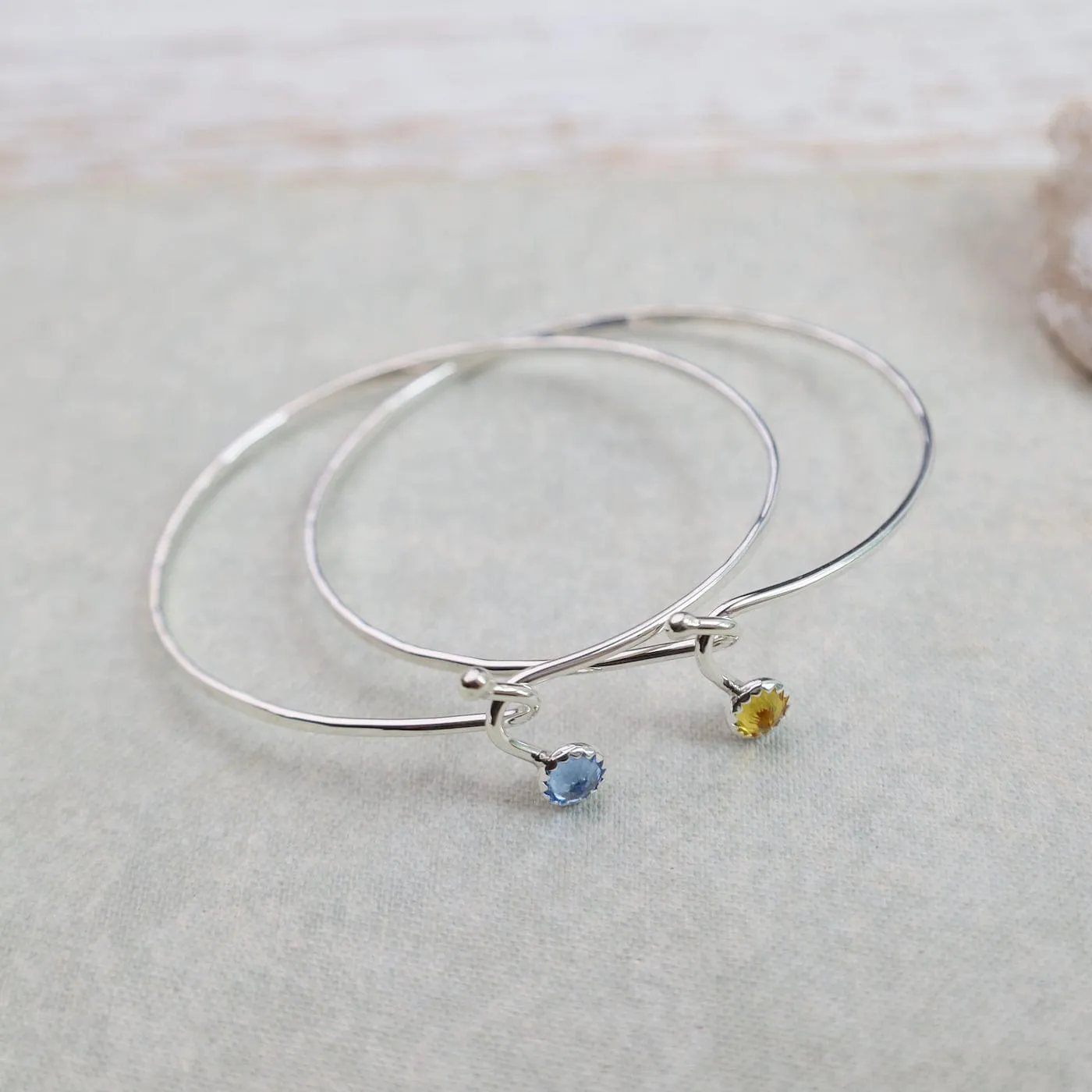 Citrine Dew Drop Silver Bracelet