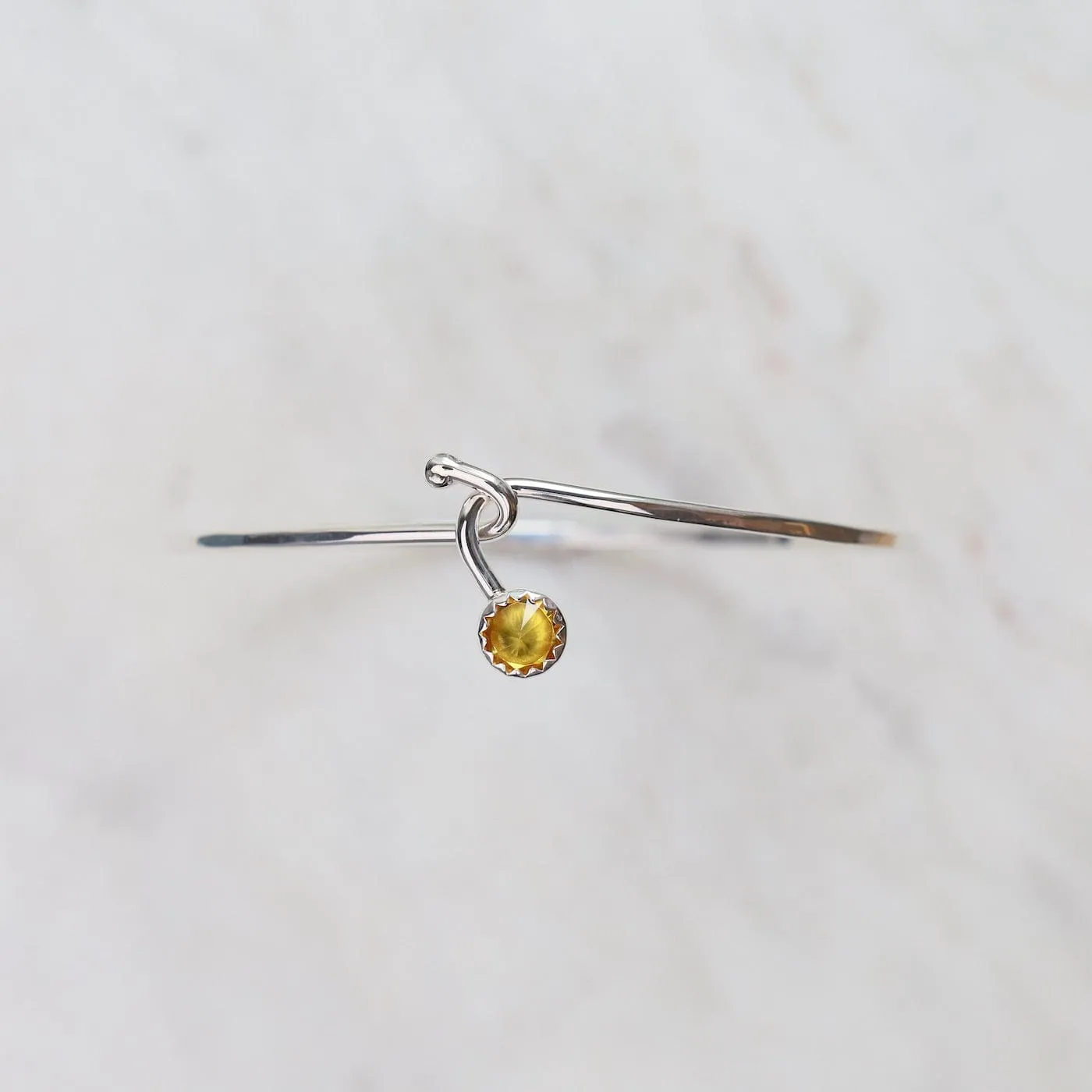 Citrine Dew Drop Silver Bracelet