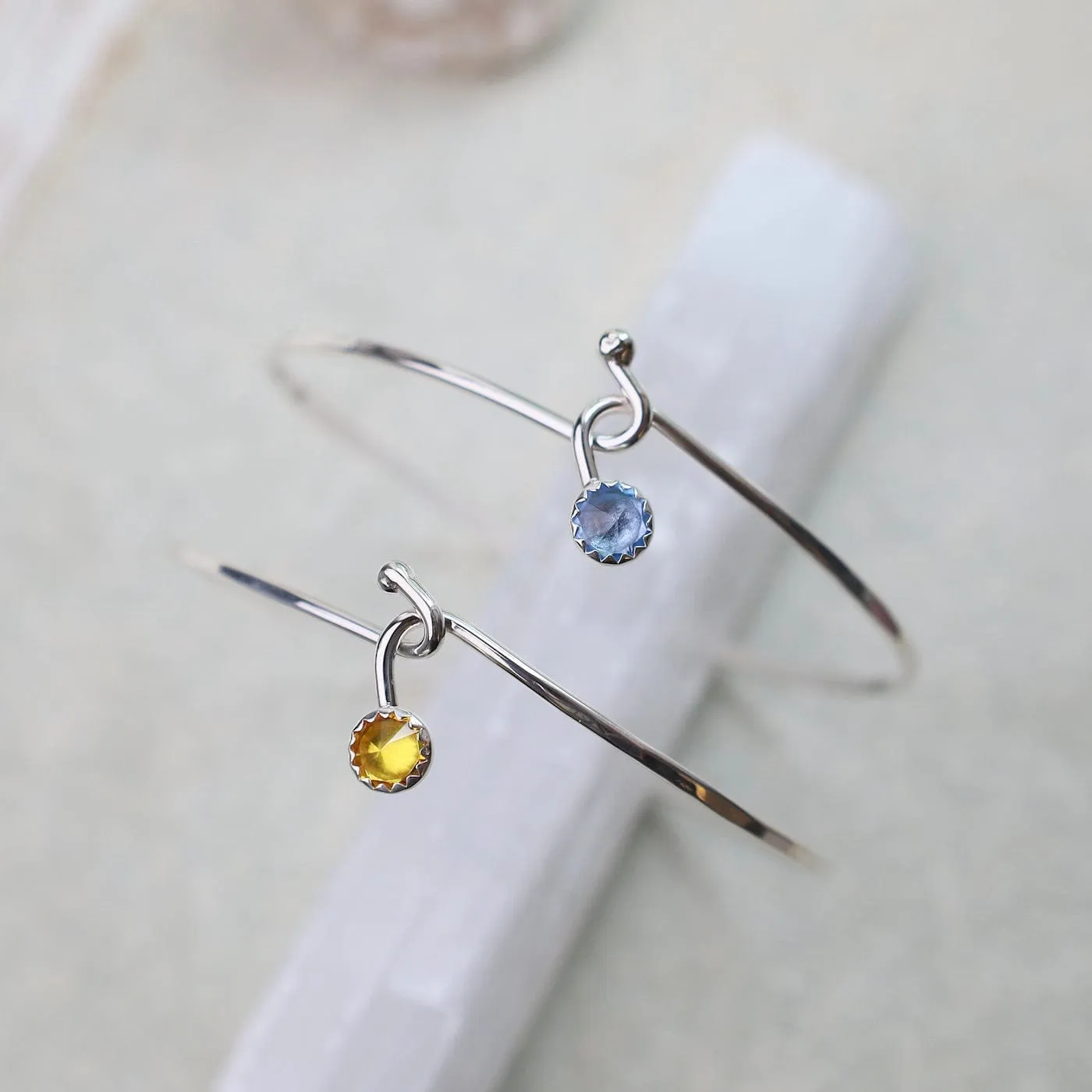 Citrine Dew Drop Silver Bracelet