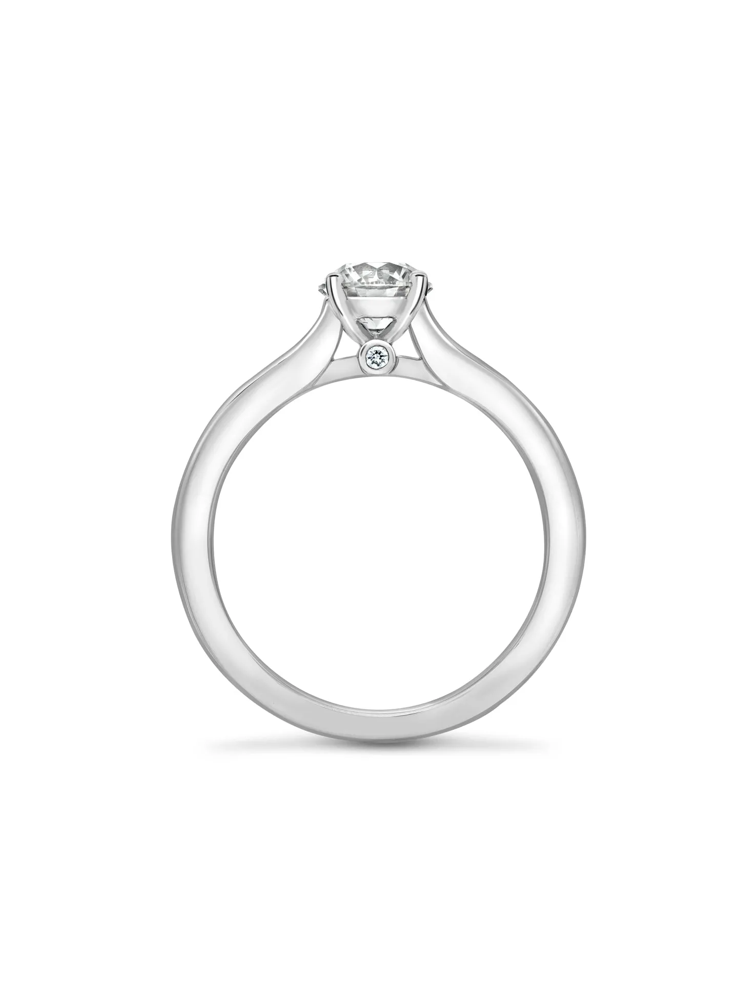 Classic Platinum Diamond Engagement Ring 0.9 Carat FVS2