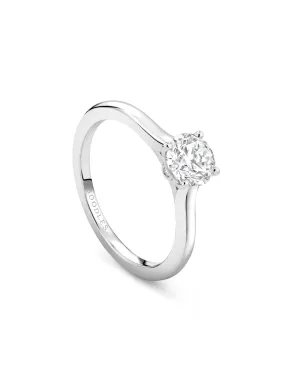 Classic Platinum Diamond Engagement Ring 0.9 Carat FVS2