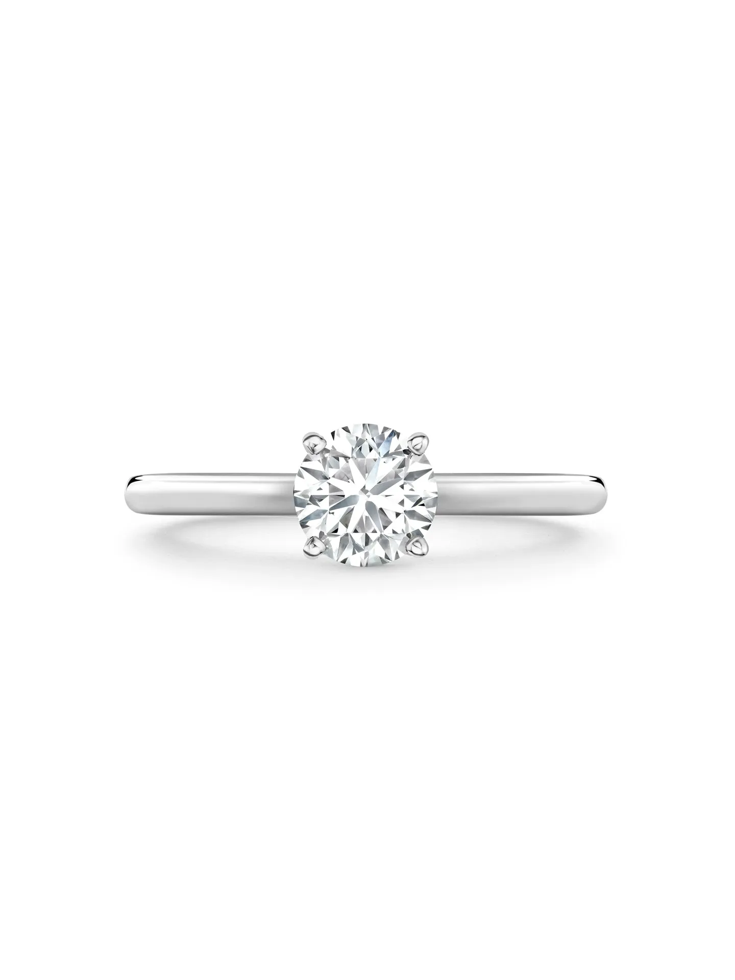 Classic Platinum Diamond Engagement Ring 0.9 Carat FVS2