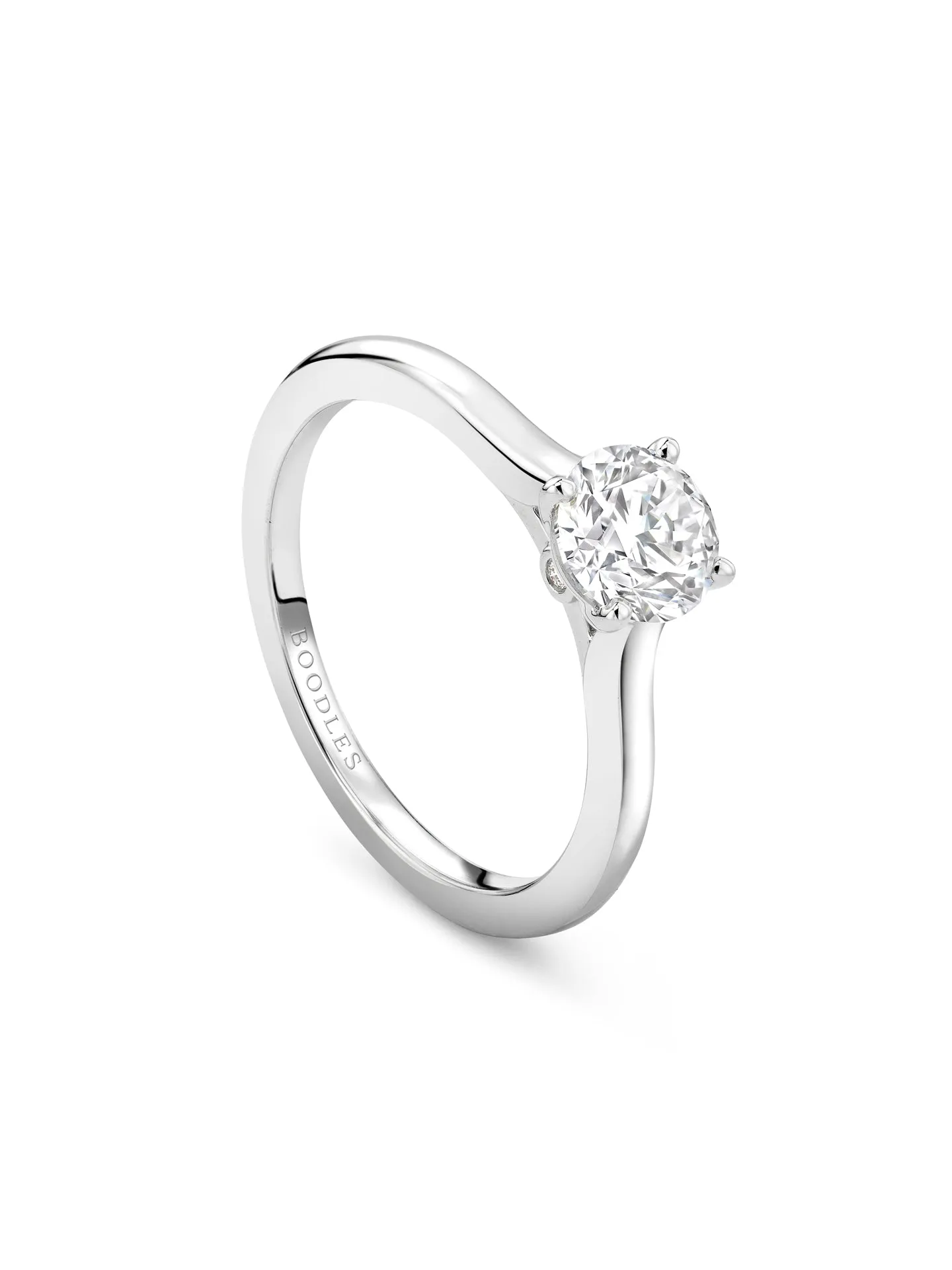 Classic Platinum Diamond Engagement Ring 0.9 Carat FVS2