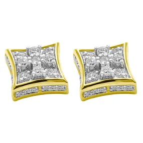 Cross Kite Diamond Earrings .35cttw 10K Yellow Gold