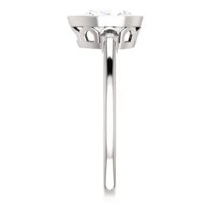 Cubic Zirconia Engagement Ring- The Analise (Customizable Pear Cut)
