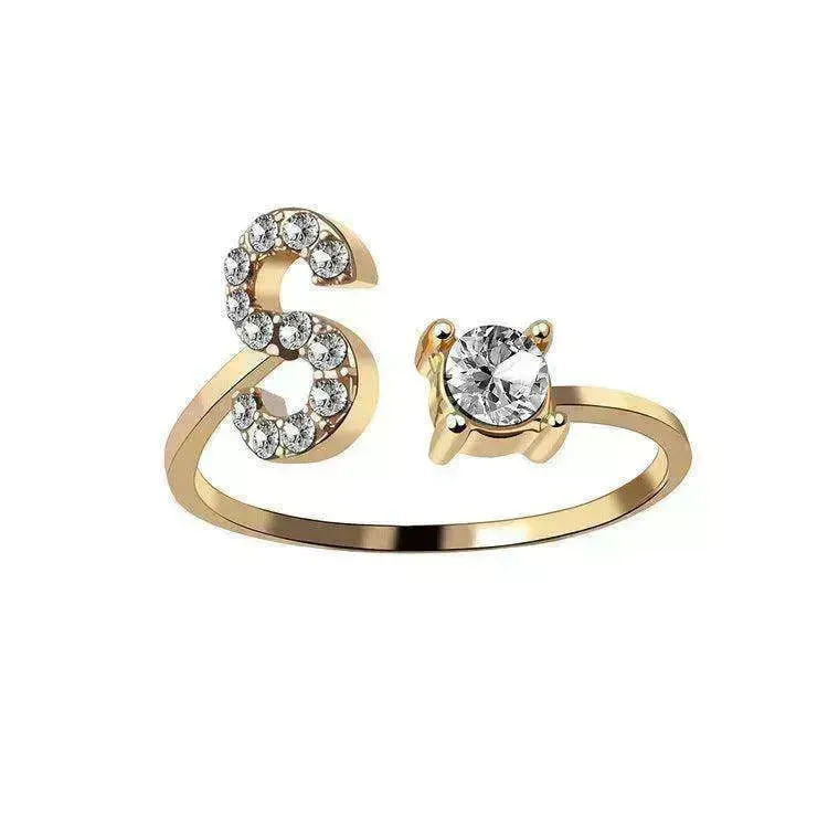 Customizable 26-Letter Ring: Fashionable & Elegant Jewelry