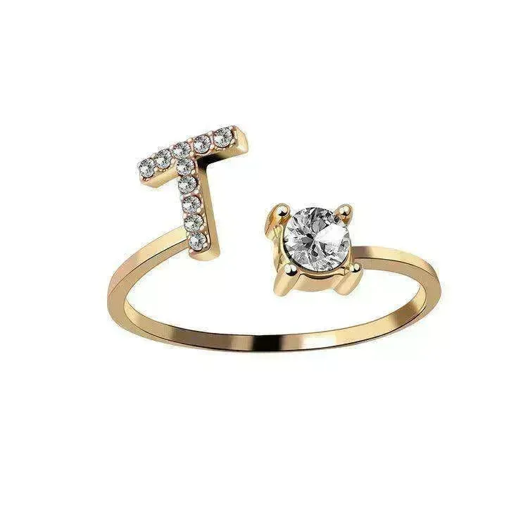 Customizable 26-Letter Ring: Fashionable & Elegant Jewelry