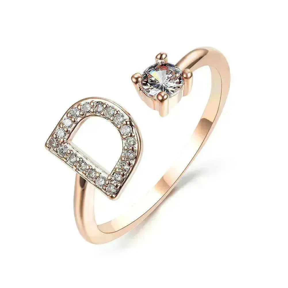 Customizable 26-Letter Ring: Fashionable & Elegant Jewelry