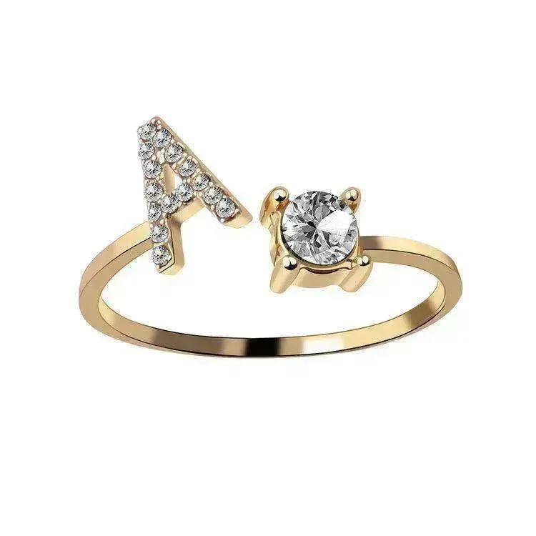 Customizable 26-Letter Ring: Fashionable & Elegant Jewelry