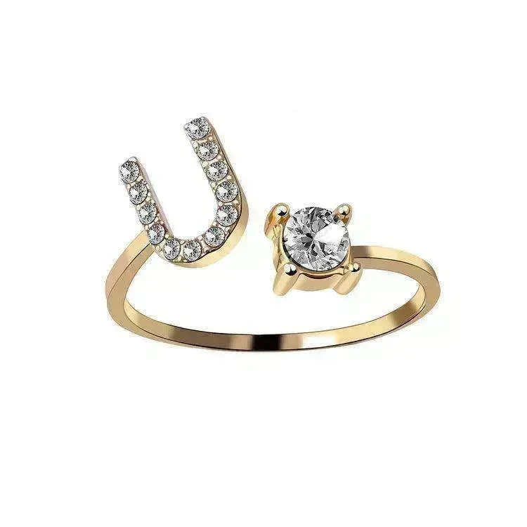 Customizable 26-Letter Ring: Fashionable & Elegant Jewelry