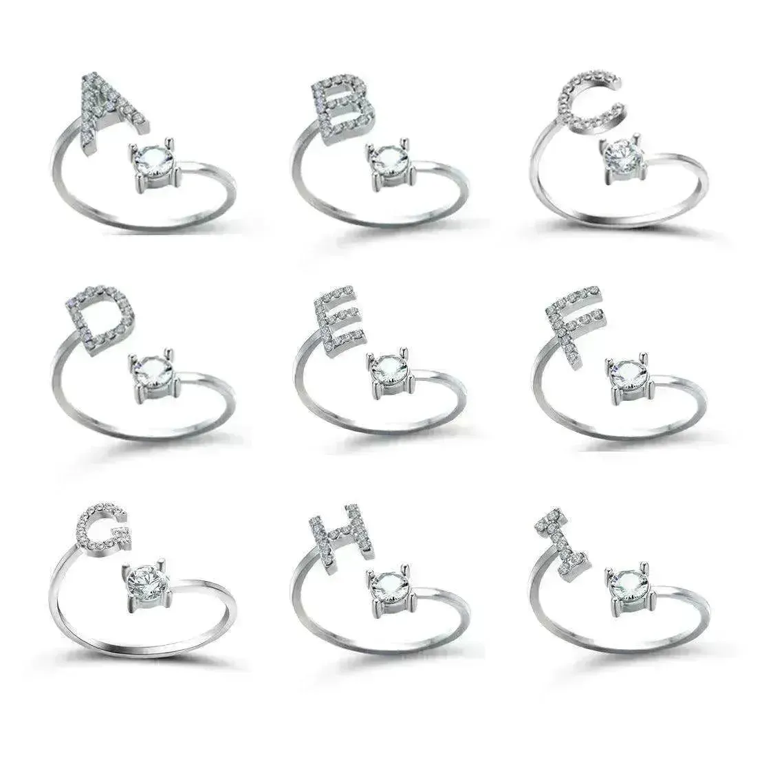 Customizable 26-Letter Ring: Fashionable & Elegant Jewelry