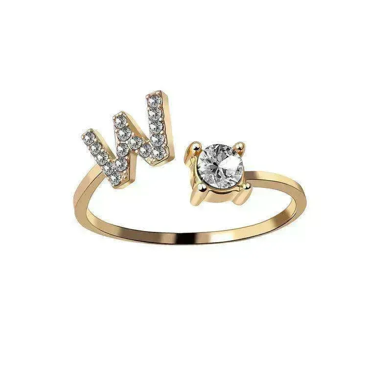 Customizable 26-Letter Ring: Fashionable & Elegant Jewelry