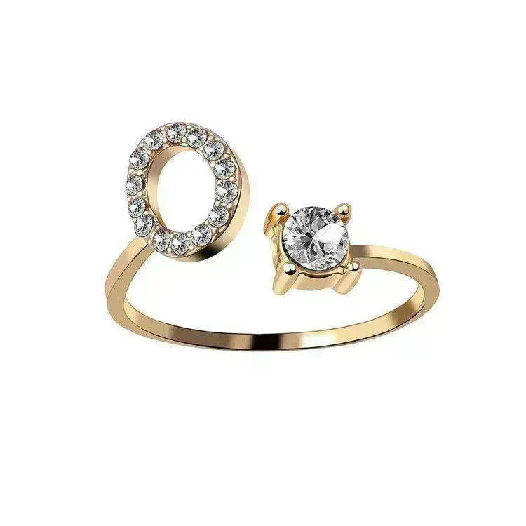 Customizable 26-Letter Ring: Fashionable & Elegant Jewelry