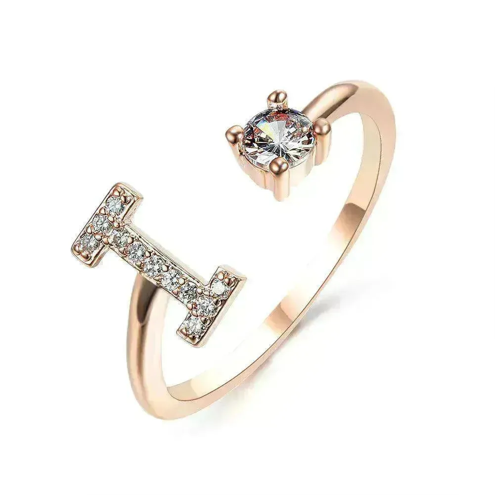 Customizable 26-Letter Ring: Fashionable & Elegant Jewelry