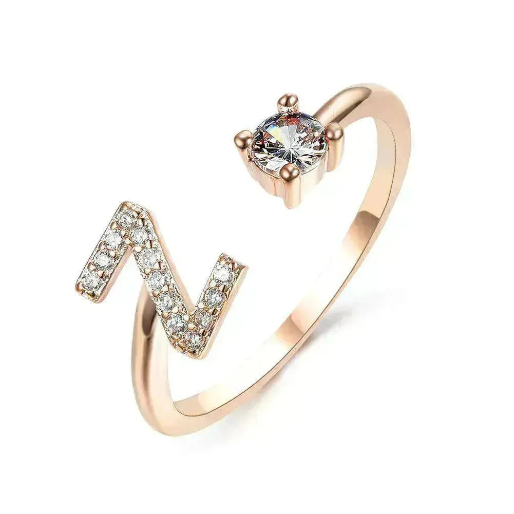 Customizable 26-Letter Ring: Fashionable & Elegant Jewelry