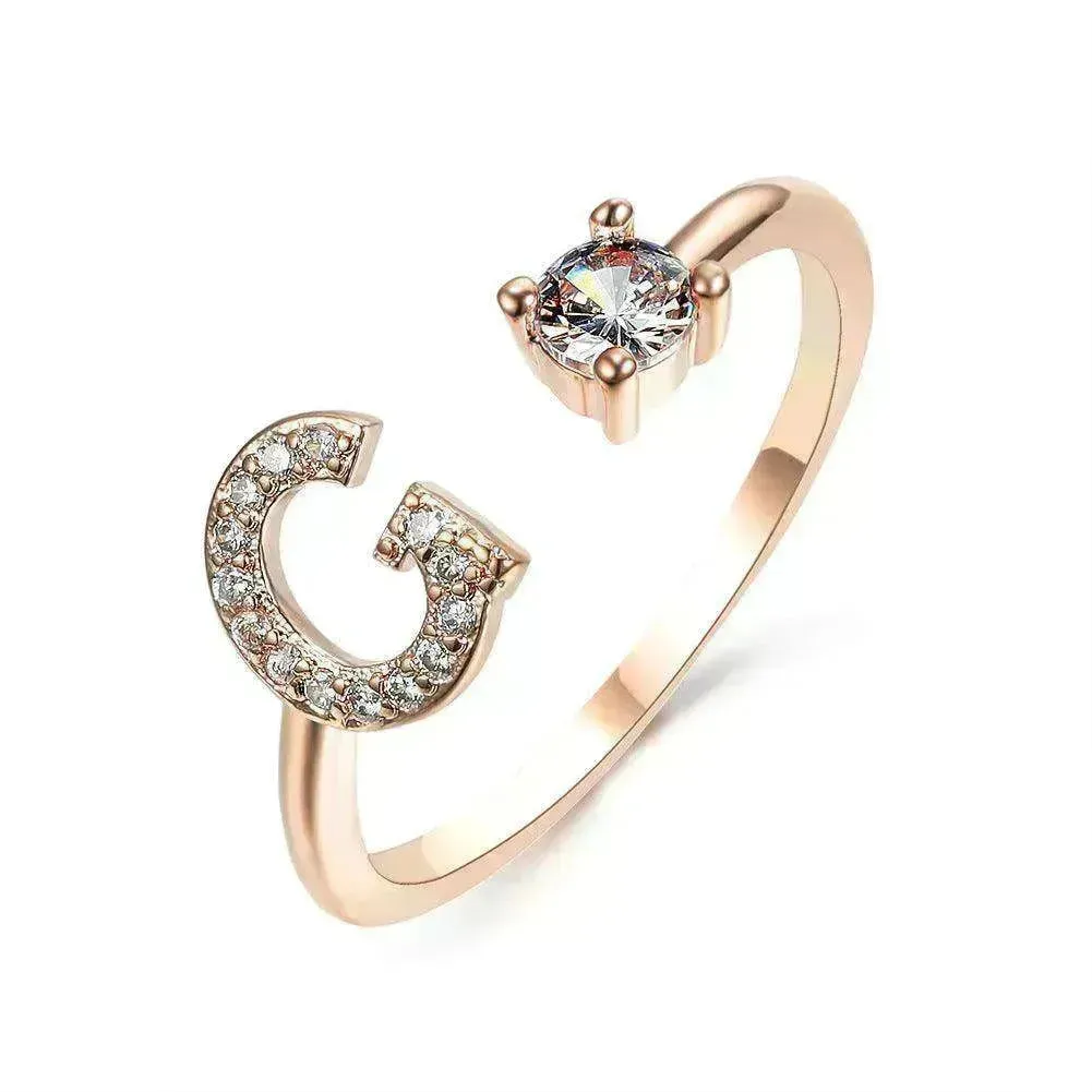 Customizable 26-Letter Ring: Fashionable & Elegant Jewelry