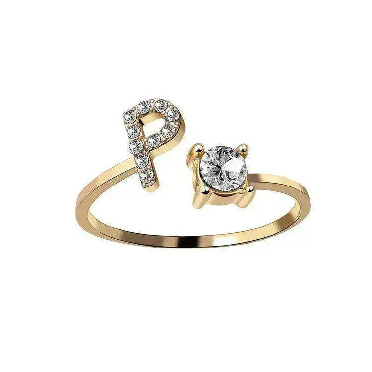 Customizable 26-Letter Ring: Fashionable & Elegant Jewelry