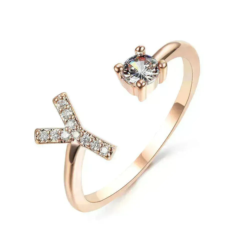 Customizable 26-Letter Ring: Fashionable & Elegant Jewelry