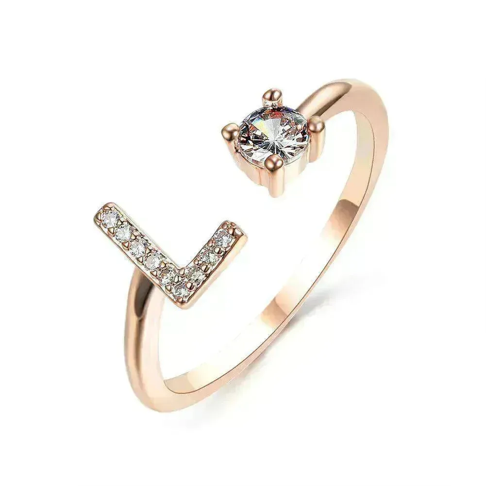Customizable 26-Letter Ring: Fashionable & Elegant Jewelry