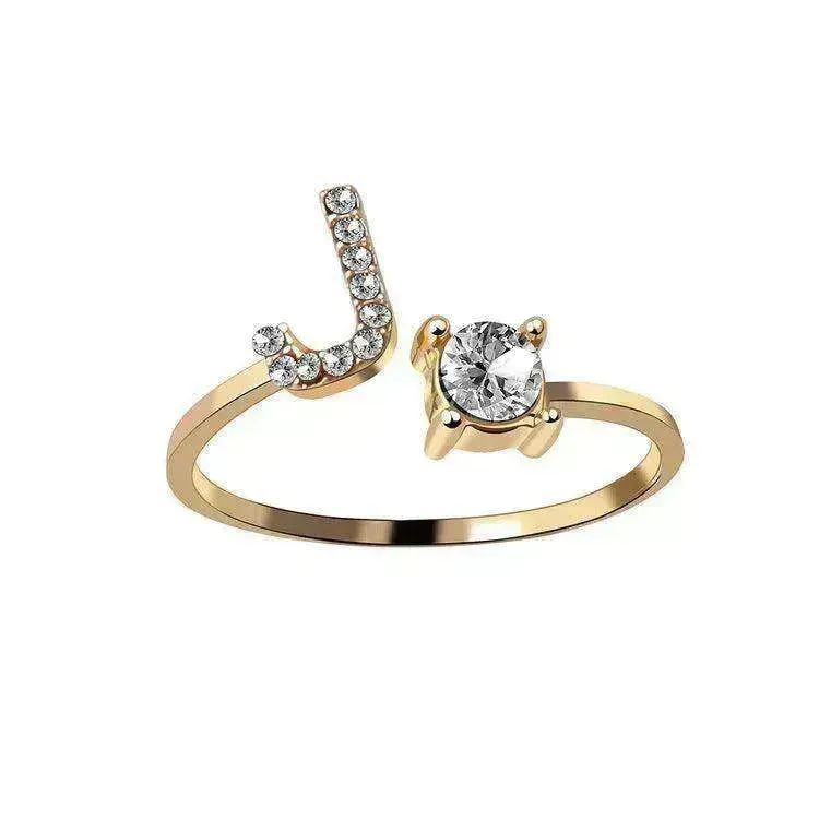 Customizable 26-Letter Ring: Fashionable & Elegant Jewelry
