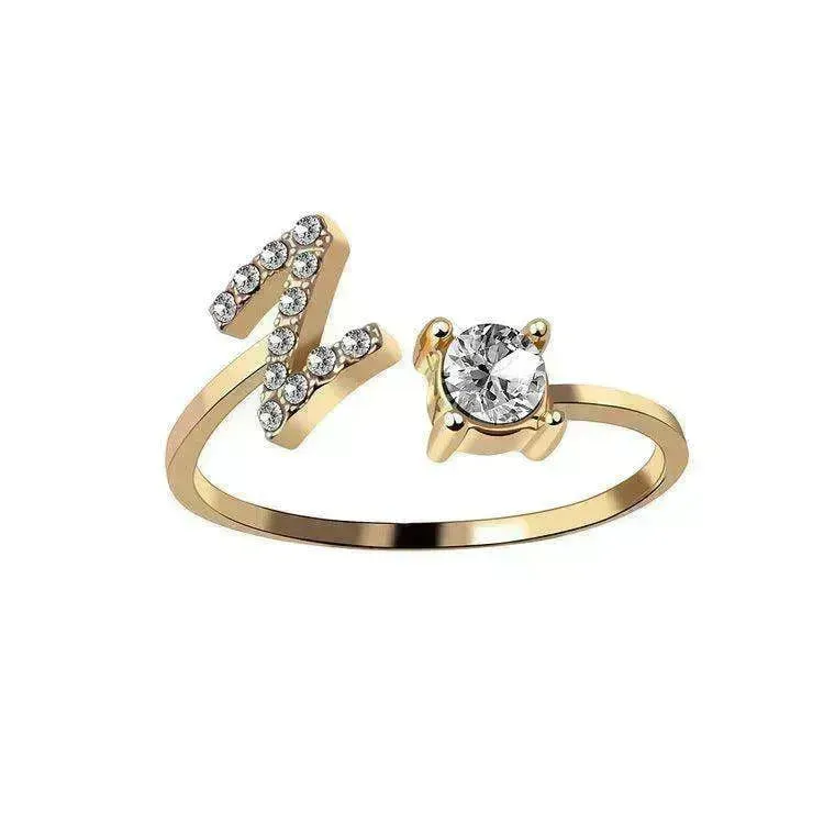 Customizable 26-Letter Ring: Fashionable & Elegant Jewelry