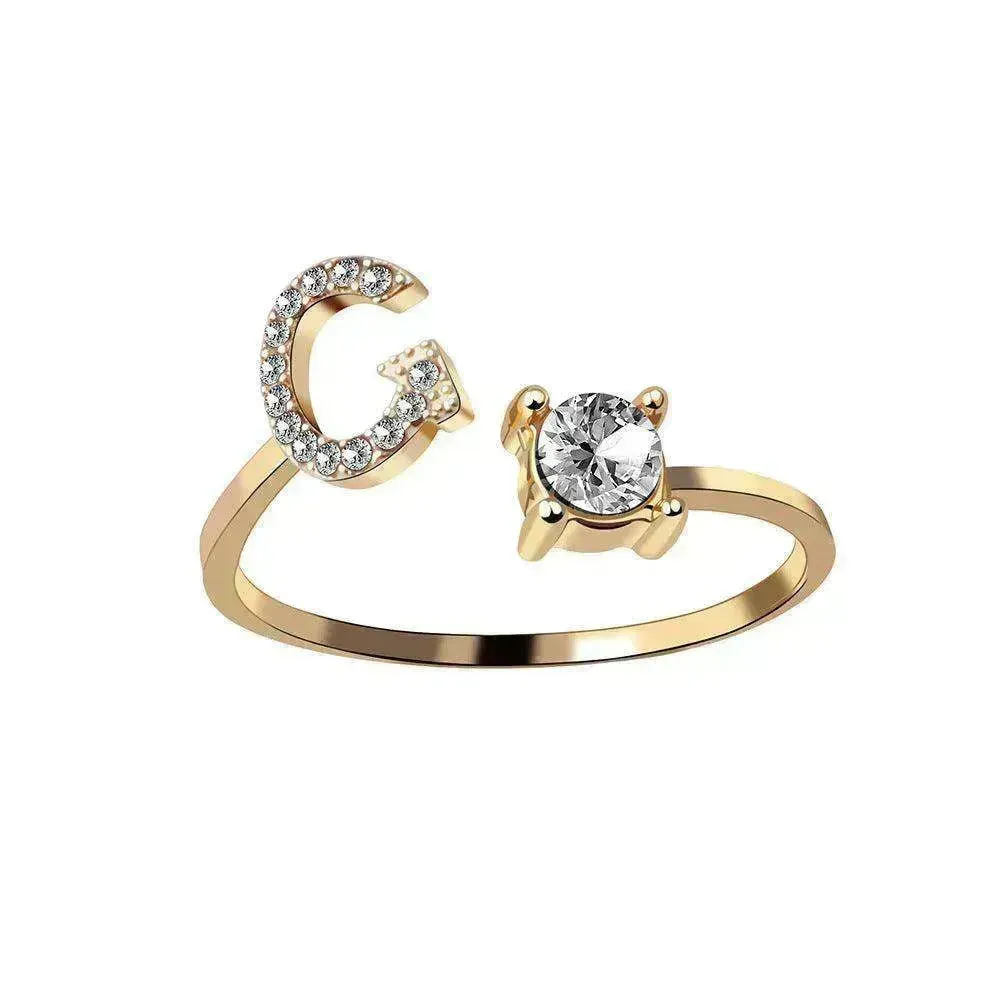 Customizable 26-Letter Ring: Fashionable & Elegant Jewelry