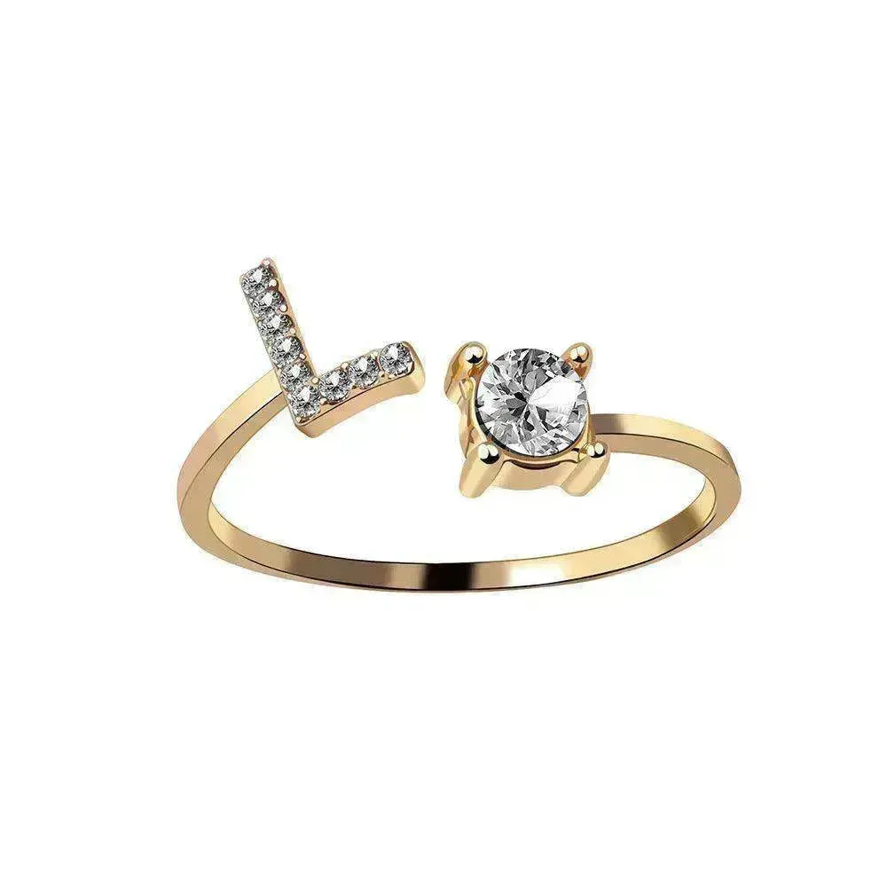 Customizable 26-Letter Ring: Fashionable & Elegant Jewelry